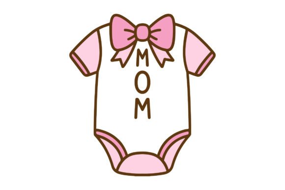 Cute Mom Baby Onesie SVG for Crafts Graphics