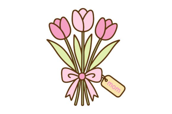 Cute Mom Flower Bouquet SVG: Graphics & Crafts