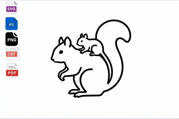 Cute Squirrel Mom and Baby SVG for Crafts and Graphics