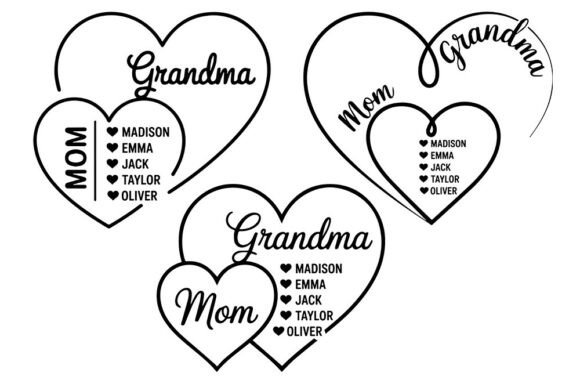 Grandma Mom Heart SVG: Graphics for Crafts