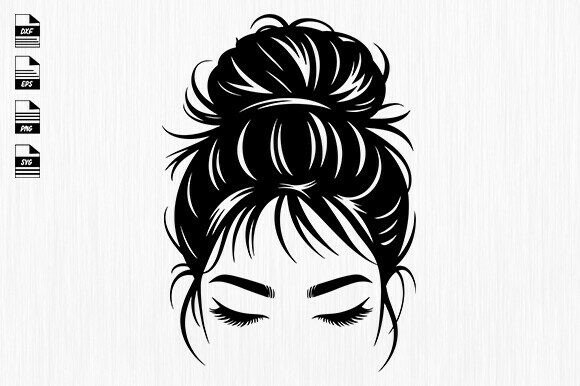Messy Bun Svg for Crafts and Modern Graphics