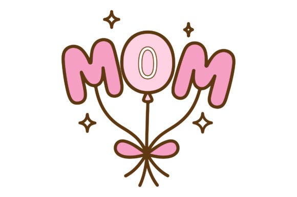 Mom Balloon Heart SVG: Graphics for Crafts