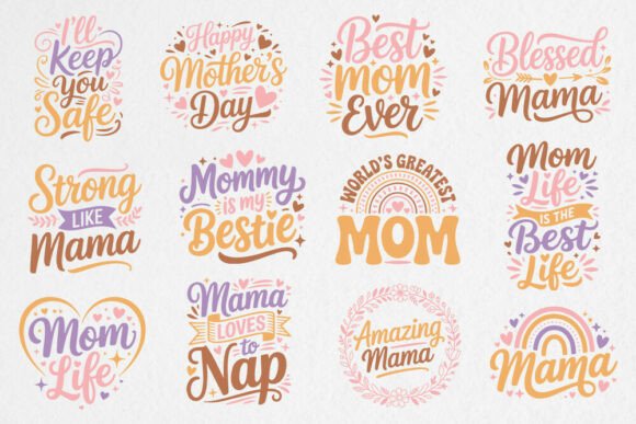 Mother's Day SVG Bundle Mom Life: Graphics for Crafts
