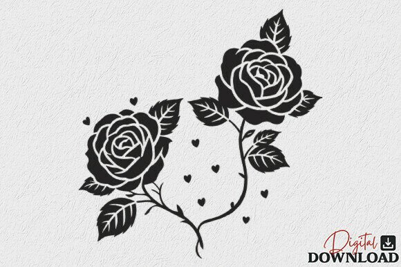 Rose Silhouette SVG for Mom Graphics & Crafts